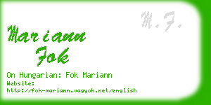 mariann fok business card